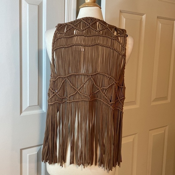 NWT H&M Brown Fringe Overlay Size XS/S - Picture 4 of 9